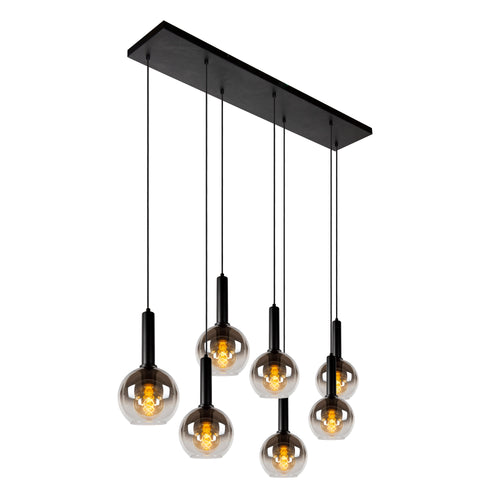 Lucide hanglamp MARIUS - 7xE27 - Zwart - vtwonen shop