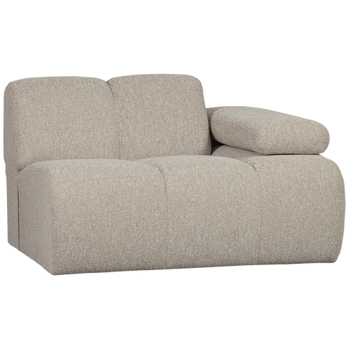 WOOOD 1-zits bank met arm rechts Mojo - Bouclé - Beige - 74x120x97 cm - vtwonen shop