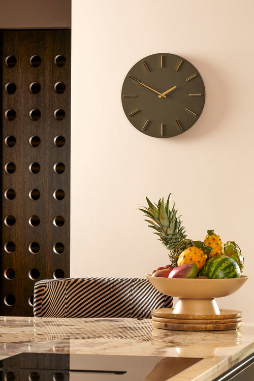 Mica Decorations Brixen Wandklok - Ø36 cm - Donkergroen - vtwonen shop