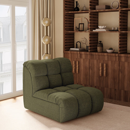 Premium Interiors - Bank SEVEN - bouclé-stof  olijfgroen 243cm