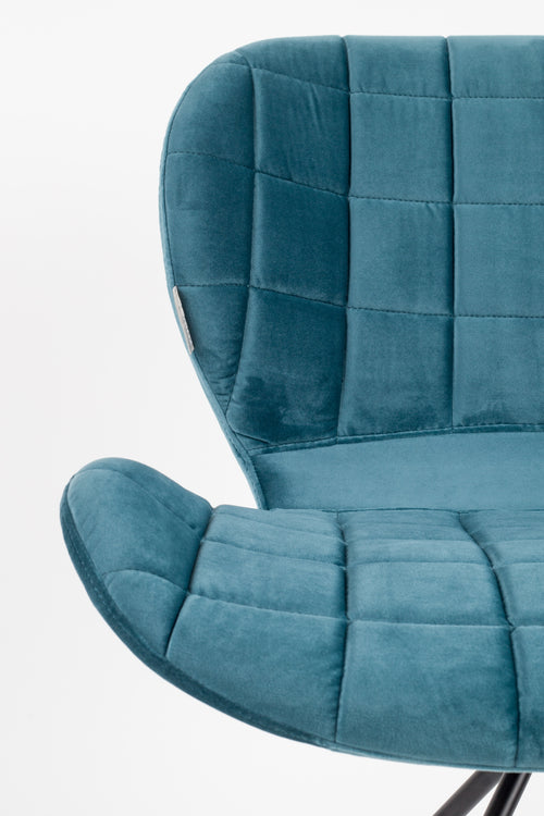 Zuiver OMG Velvet Eetkamerstoelen Blauw - Set van 2 - vtwonen shop