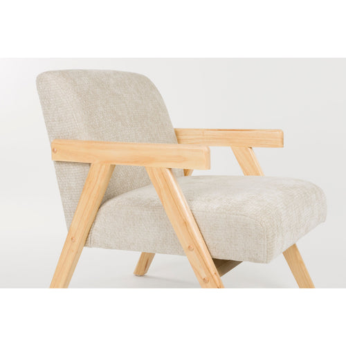 Housecraft Living Panadero Fauteuil met armleuning Hout Naturel/ Beige - vtwonen shop