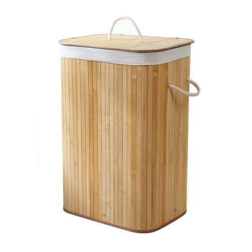 Calicosy - Rechthoekige bamboe wasmand 70L - Naturel - 30x40x60 cm