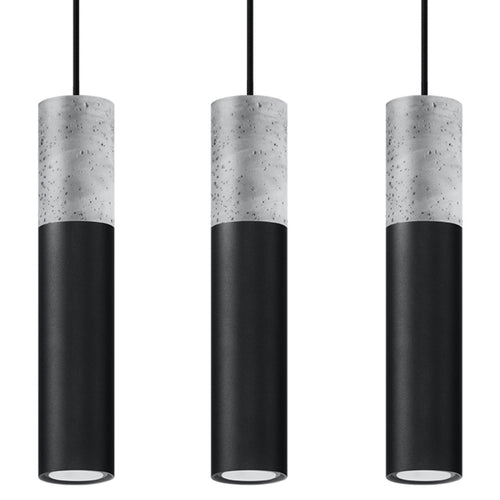Sollux Lighting Hanglamp BORGIO 3L zwart - 45x6x90cm