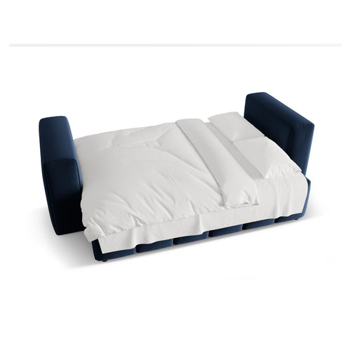 Cosmopolitan Design - Slaapbank met opbergdoos Verona 3-zits, flueel koningsblauw - 98x252x85cm