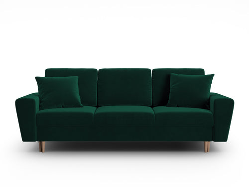 Cosmopolitan Design Slaapbank met opbergdoos Kyoto 3-zits, flueel flessengroen - 100x235x88cm