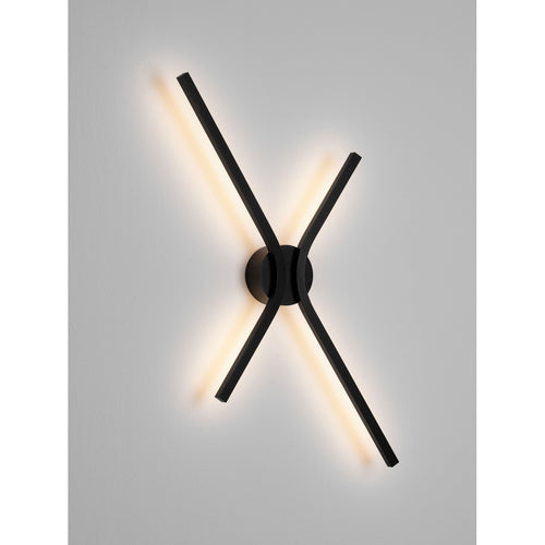 Nova Luce AKRO Geïntegreerde LED-wandlamp, matzwart, Triac dimbaar, 16W, 719lm, 2700-3000-4000K kleurtemperatuur, DIP-schakelaar