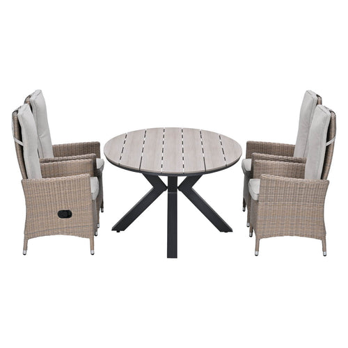 Garden Impressions Tuinset Collin 5-delig - Tulli tuintafel 180x115 cm