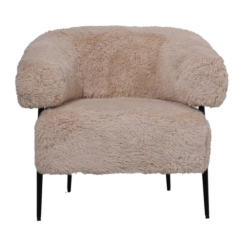 DÉJA Living Fauteuil Bogo Fluffy - Taupe Stof - 86x74x78cm