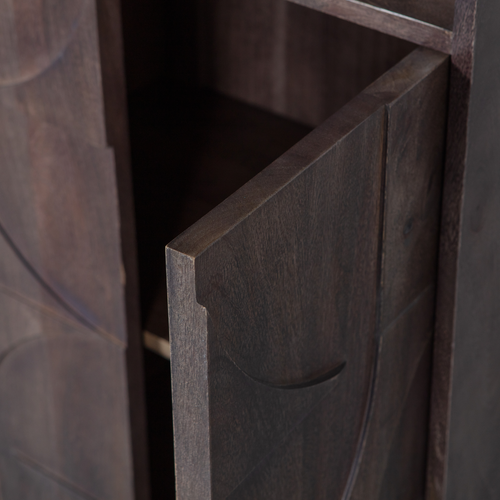 WOOOD 4-deurs opbergkast Draw - Mangohout - Walnoot - 200x60x40 - vtwonen shop