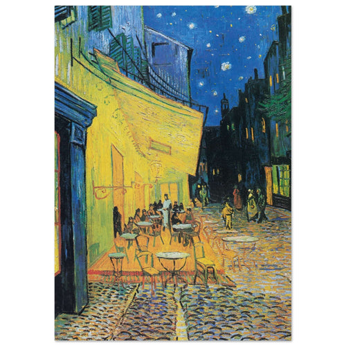 Artfulprints Poster Vincent van Gogh - Caféterras bij nacht   - A4 21x29.7 cm - Meerkleurig