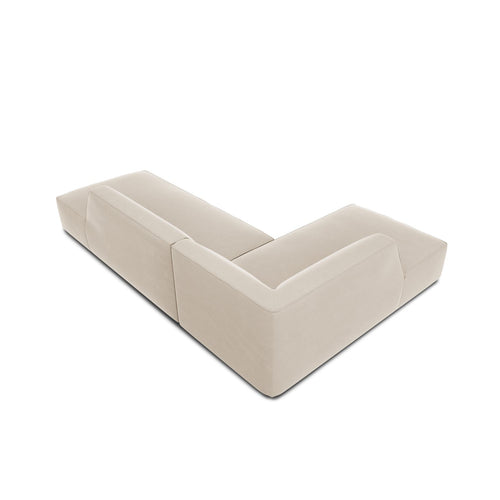 Cosmopolitan Design - Modulaire hoekbank links Siena 4-zits, flueel beige - 180x273x69cm