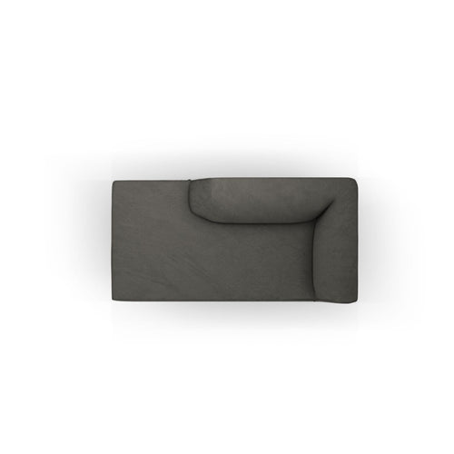 Cosmopolitan Design - Linker meridiaan Siena ribfluwelen donkergrijs - 181x93x69cm