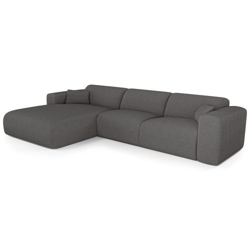 Sia Home - Hoek slaapbanken links MYRA - Krul - Grafiet grijs - 280cm - vtwonen shop