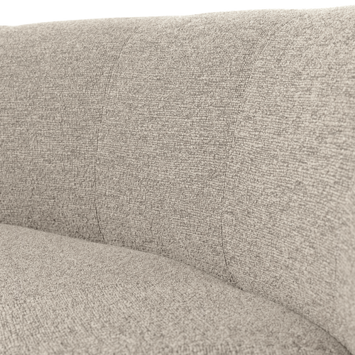 WOOOD eetbank halfronde hoek rug Mojo Base - Bouclé - Beige - 83x152x76
