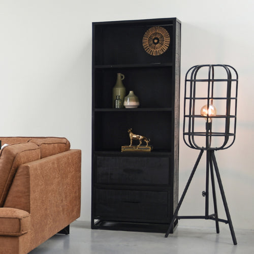 LABEL51 Boekkast Chili - Zwart Metaal/Mangohout - 70x45x185cm - vtwonen shop