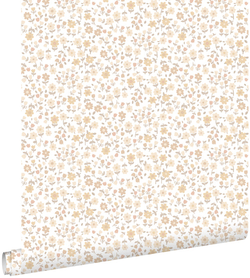 ESTAhome behang bloemetjes beige - 53 cm x 10.05 m - 139578