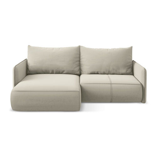 LaMiaSofa hoekbank links Palermo - velours - parel - 207x148x86