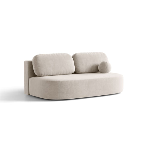 Cosmopolitan Design - Slaapbank met opbergdoos Sophia 3-zits, flueel beige - 110x202x89cm