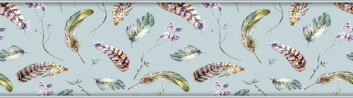 Sanders & Sanders zelfklevende behangrand veren vergrijsd blauw - 500 x 14 cm - 600083