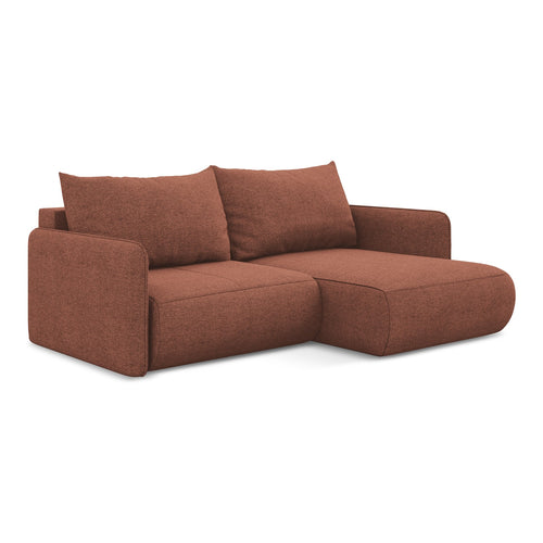 LaMiaSofa hoekbank rechts Palermo - chenille stof - gedempt roze - 207x148x86