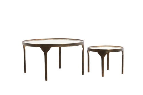 Light & Living salontafel ELI - Ø85x42 cm - wit - Set van 2 - vtwonen shop