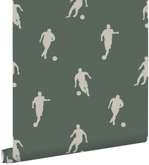 ESTAhome behang voetbalspelers donkergroen - 53 cm x 10.05 m - 139507