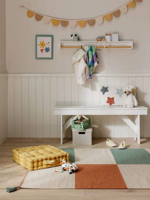 benuta kindervloerkleed Anton - veelkleurig/groen - 90x130 cm