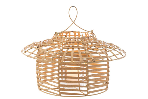 J-Line windlicht Hangend Laag - rotan - naturel - vtwonen shop