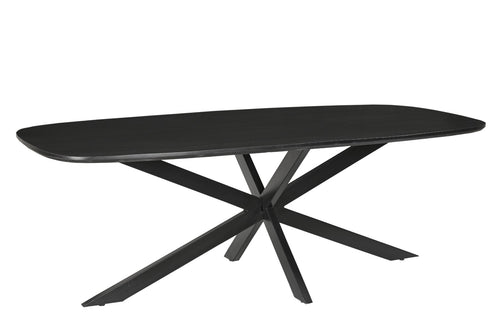 Livingfurn eetkamertafel Jesper Danish Oval  - 180cm - mangohout - zwart