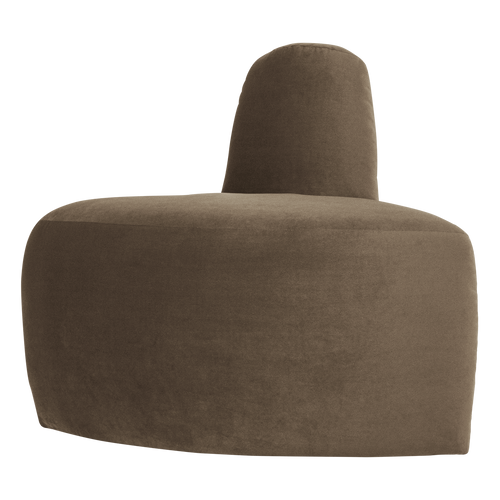 WOOOD eetbank hoek rond rugleuning Mojo Base - Velvet - Taupe - 83x76x76