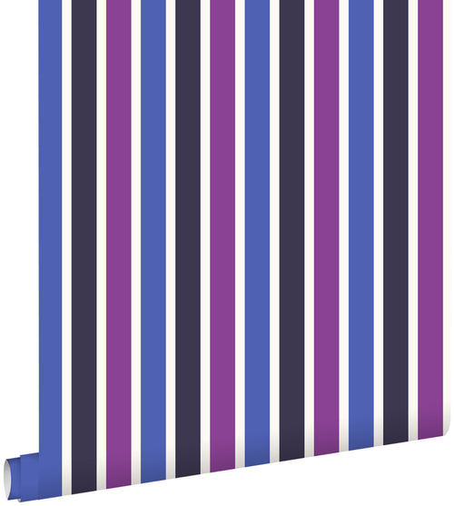 ESTAhome behang strepen blauw en paars - 53 cm x 10.05 m - 116518