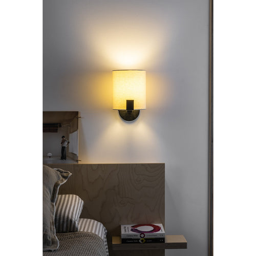 Faro NILA Leeslamp Mat Zwart Met Off White Kap