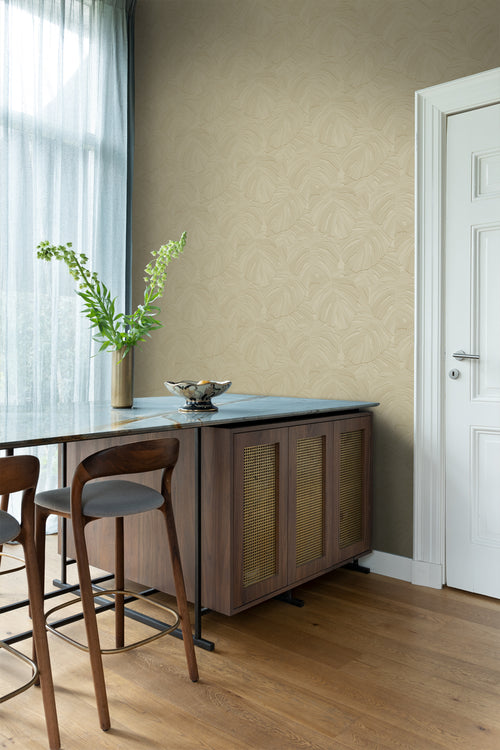 Origin Wallcoverings behang tropische bladeren zand beige - 53 cm x 10.05 m - 348025 - vtwonen shop