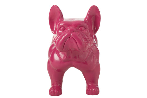 J-Line decoratie Bulldog - hout - roze - vtwonen shop