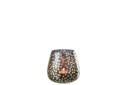 J-Line windlicht Driehoek - glas - zwart/goud - large - vtwonen shop