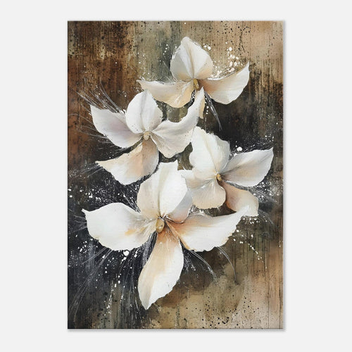 Artfulprints Canvas Vintage white blossoms canvas - 60x90 cm - Wit
