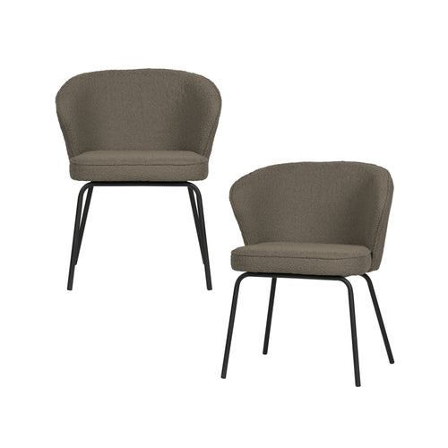 BePureHome eetkamerstoelen Admit - Polyester - Nougat - Set van 2 - vtwonen shop