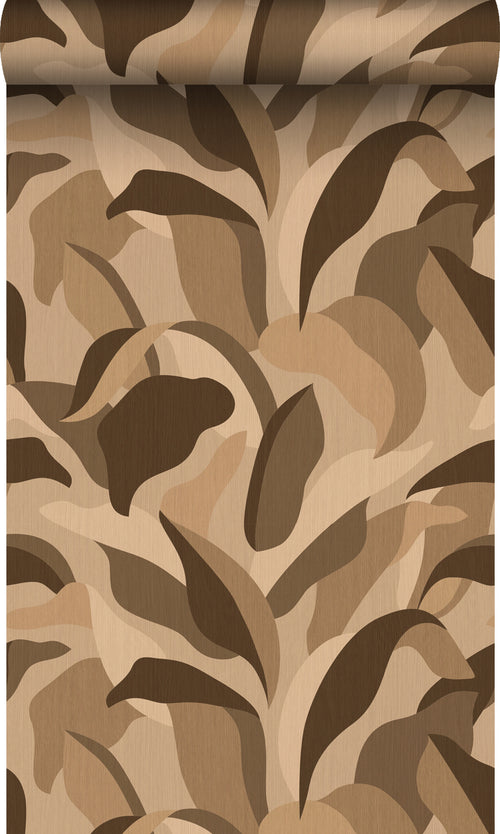 Origin Wallcoverings behang tropische bladeren bruin - 50 x 900 cm - 348064