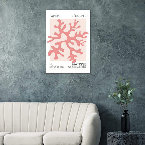 Artfulprints Poster Matisse – Dreamy coral flower taupe   - A4 21x29.7 cm - Taupe