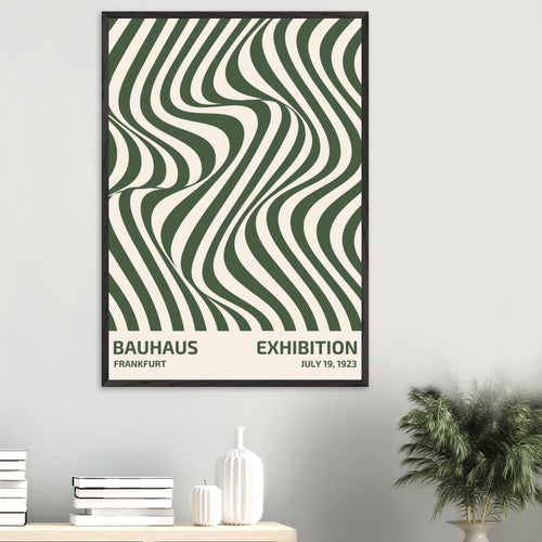 Artfulprints Poster met Lijst Bauhaus - Exhibition Frankfurt green   - 30x40 cm - Groen