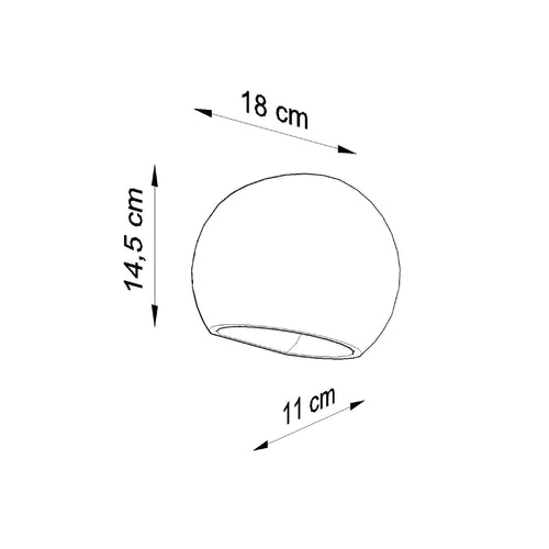 Sollux Lighting Wandlamp keramiek GLOBE - 18x11x14,5cm