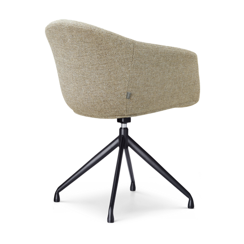 Nolon Nola-Otis Eetkamerstoel Taupe Melange - Draaibaar Zwart Onderstel - vtwonen shop