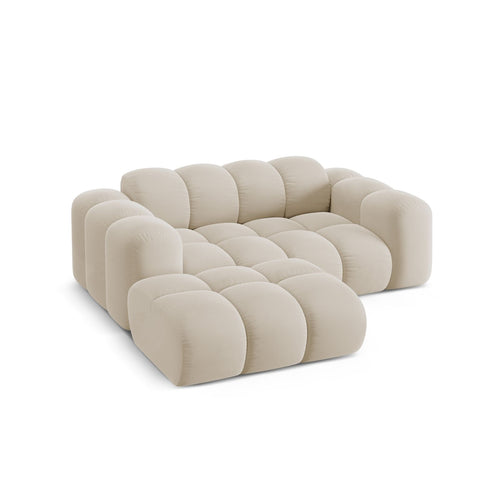 Cosmopolitan Design - Linker hoekbank Treno 2-zits, flueel donkerbeige - 164x180x70cm