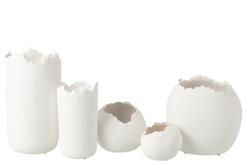 J-Line bloempot Onregelmatig - keramiek - wit - large