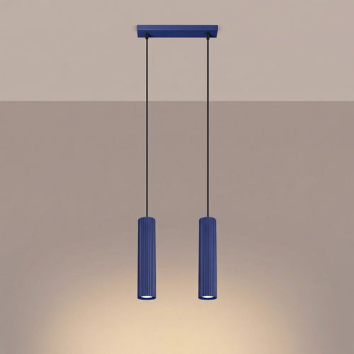Sollux Lighting Hanglamp KARBON 2 ultramarijn - 30x6,5x90cm