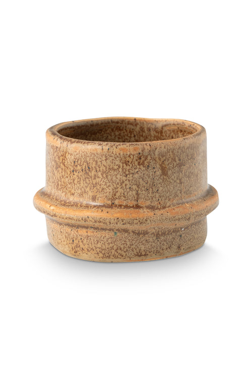 vtwonen - Waxinelichthouders Straight - Keramiek - Mocha - 8.5 x 5.5 cm - Set van 2