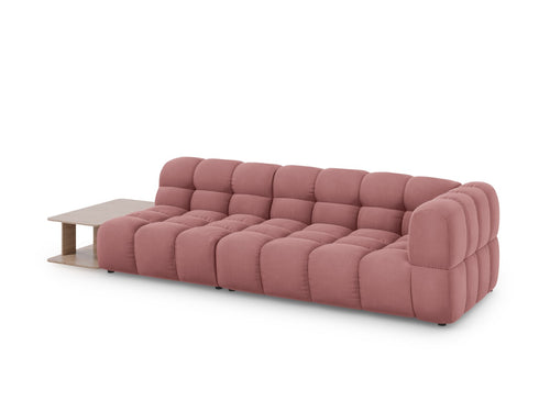 Cosmopolitan Design linker modulaire bank Sky 4-zits, flueel, zalm - 102x297x70cm