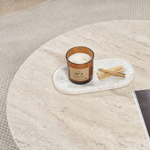 Calicosy - SOLEIL Salontafel met afgerond blad - Naturel - 90x90x40 cm