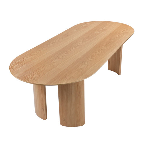 Giga Meubel Eettafel Reno - Ovaal Naturel Hout - 240x100x76cm